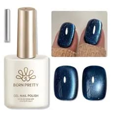 BORN PRETTY Glitter Azul Gel Olhos De Gato Magnético Esmalte Semi Permanente UV LED Verniz Para Unhas 15ml