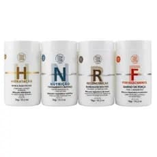 Kit Cronograma 4 Máscaras 1kg Hidratação, Nutrição, Reconstrução e Fortalecimento - Toda Toda Cosmetcs