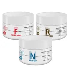 Kit 300g de Máscaras de Hidratação, Fortalecimento e Reconstrução
