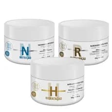 Kit 300g de Máscaras de Hidratação, Nutrição e Reconstrução