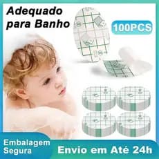 100pcs Adesivo Impermeável para Orelha Banho e Natação Infantil e Adulto Alta Qualidade
