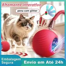 Brinquedo Inteligente para Gatos Bola Rolamento Automática Cauda Falsa Elétrica Recarregável