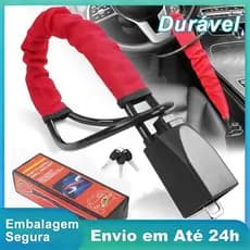 Trava de Volante Anti-roubo Reforçada Ajustável com 3 Chaves Universal para Carro