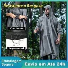 Capa de Chuva com Capuz Impermeável Multifuncional para Ciclismo e Montanhismo
