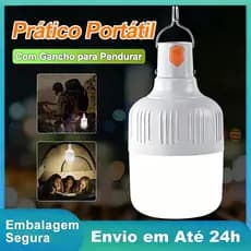 Lampião LED Alta Luminosidade Longa Duração Bateria Recarregável USB Camping Pesca Emergência