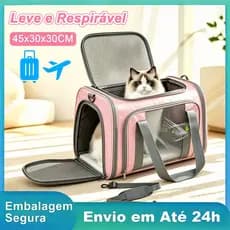 Bolsa Transporte Pet Expansível Cães Gatos Mochila Viagem Avião Cabine Resistente Leve