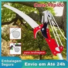 Podador de Galhos para Jardinagem Serra e Tesoura 2 em 1 Resistente Duravel Corte Facil Sem Cabo