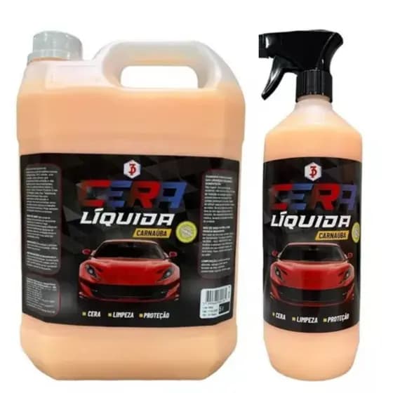 Cera Líquida Carnaúba Estética Automotiva 5l + 1l Borrifador 3 Poderes