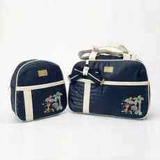 Bolsa Maternidade Completa 2 Peças Safari Kit Mala de Luxo Térmica Impermeável Julia Baby