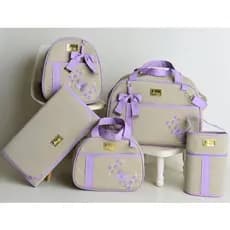 Bolsa Maternidade 5 Peças Mala Kit  Luxo Térmico Impermeável Julia Baby