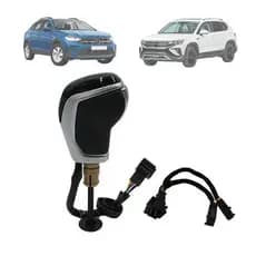 Manopla Câmbio Automático VW T-Cross Taos Tiguan Polo Virtus Nivus LED Branco 2020 a 2025