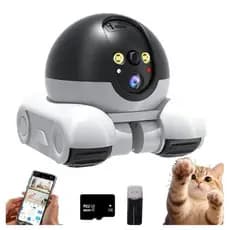 Câmera Robô Patrulha WiFi 4K Lente Dupla 360° Visão Noturna IP