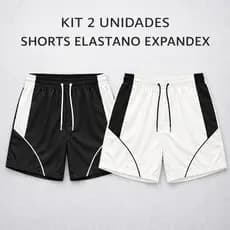 Kit 2 Shorts Masculino Elastano Academia Treino Esportivo Dia a Dia