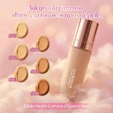 Base Líquida 40ml, Cobertura Duradoura, Matte - Lua&Neve