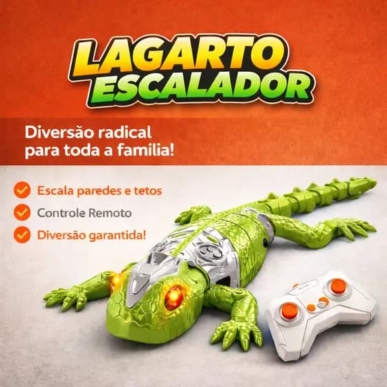 Lagarto Escalador de Parede Controle Remoto 360 Graus Sucção a Vácuo LED Brinquedo Infantil Presente