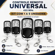 Controle Remoto Portão Eletrónico 433mhz Universal Automatico 4 Botões Alarme