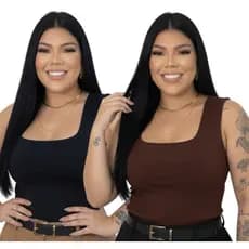 Blusa Regata Plus Size feminina Decote Quadrado Social Verão Chique  Elegante Estilosa