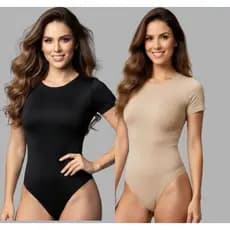 Kit 2 Body Feminino Careca Manga CurtaTecido Suplex Moda Verão Tendência