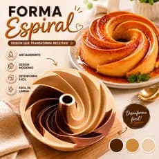 Forma Espiral Silicone Antiaderente Para Bolo Pudim Gourmet Resistente Fácil Desenformar |4074| Promoção