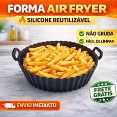Kit 3|6 Formas Silicone Air Fryer 20cm Antiaderente Lavável Reutilizável Compatível 3L 4L 5L Fácil Limpeza