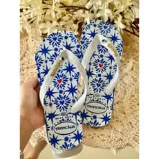 Promoção Chinela Feminino Estampado Tira Grossa Para Um Toque farm Alegria Envio Rápido 01