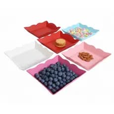 Kit Bandeja Plástica Premium Multiuso Refeições Sobremesa Café 2 Unidades