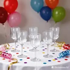Kit 4 Taças de Vinho Cristal Gin Acrílico 320ml Inquebrável Ideal para Piscina Festas e Churrasco