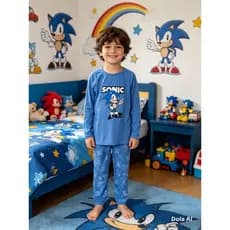 Pijama Infantil Manga Longa Personagem Inverno Quentinho Confortável Barato