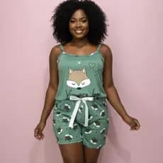 Pijama Baby doll Feminino Adulto Confortável