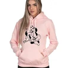 Moletom Canguru Flanelado Feminino Blusa De Frio Confortável  Minnie em algodão Tendência Unissex