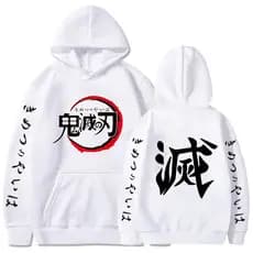 Moletom Canguru Flanelado Algodão Confortável Tendência Blusa Anime Kimetsu No Yaiba Unissex