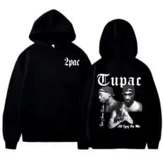 Moletom Premium Canguru Flanelado Tupac Raper Trap Song Música Artista Pop Estilo Lançamento Unisex
