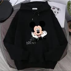 Moletom Premium Casaco Canguru Algodão Confortável Flanelado Mickey Tendência Feminino Unissex