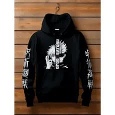 Moletom Canguru Algodão Confortável Unissex Tendência Streetwear Jujutsu Kai Gojo Satoru Anime