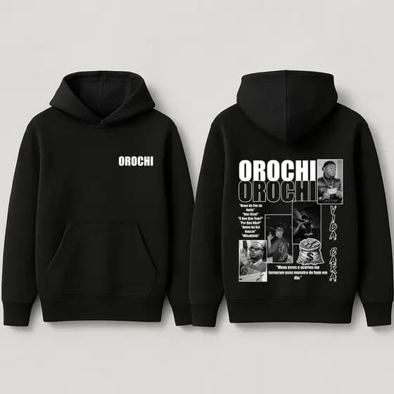 Moletom Premium Tendência Cantor Orochi Rapper Meus Erros Acertos Tornaram Monstro Letra Musica 344
