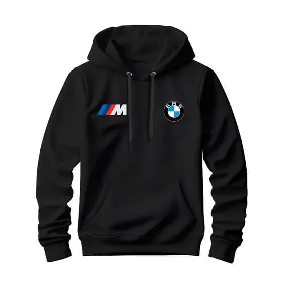 Moletom Canguru Algodão Flanelado Confortável Estampado Tendência Carro Luxo BMW Confortável Unissex