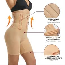Kit 2 Ou 1 Unidade Short Cinta Modeladora Levanta Empina Bumbum Feminina 4 Barbatanas Compressão