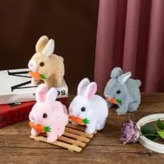 Brinquedo Bichinho Coelho Pelúcia Coelhinho Elétrico Infantil Para Caminhar e Pular