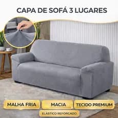 Capa De Sofá Lisa Avulsa 3 Lugares Malha Gel Super Macia