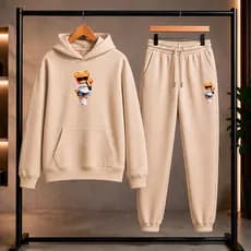 Conjunto Moletom Blusa e Calça Unissex Streetwear Estampado TEDDY GIRLS Lançamento