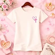 Camiseta Feminina Estampada CORAÇÃO & FÉ Camisa 100% Algodão