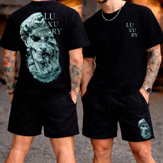Conjunto Camiseta 30.1 + Bermuda Masculino Tactel Com elastano LUXURY streetwear lançamento