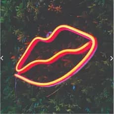 Painel Neon Led Boca Iluminação Rosa 25 Cm Painel