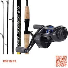 Kit 18kg Carretilha Pesca Anti Cabeleira Vara Carbono 1,80mt