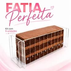 Kit 5 Forma Slice Cake Acrílico 30x10x10 Fatia Perfeita Bolo Molde Confeitaria Transparente Profissional