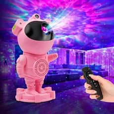TechVibe LP006 Astronauta Galaxy Projetor Estrela Nebulosa Luz Noturna Com Temporizador De Controle Remoto Bluetooth , P