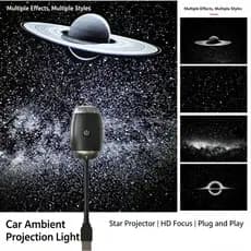 TechVibe LP004 USB Carro Céu Estrelado Galaxy Projetor Lâmpada Luz De Projeção Ambiente Com 4 Efeitos Cósmicos HD Focus