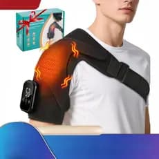 Cinta Massageadora De Ombro Aquecida TechVibe SM001 | Massagem Vibratória E Compressa Quente 3 Modos De Vibração 3 Nívei