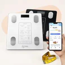 Balança Digital Inteligente Bioimpedância - IMC Músculo Gordura - 180Kg - Bluetooth - Vidro - MDL