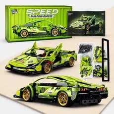 Carro Esportivo de Fricção Em Blocos de Montar - Lamborghini Sian - 451 peças - Brinquedo Educativo